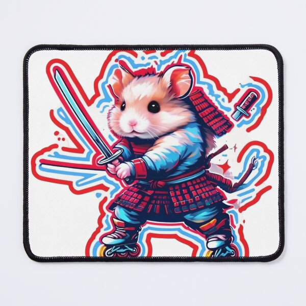 Item preview, Samurai Hamster in Rollerblades Aestetic, Trendy,Reloaded, Viral Drop 2025 designed and sold by Imaginarium of Chaos falcon88 .