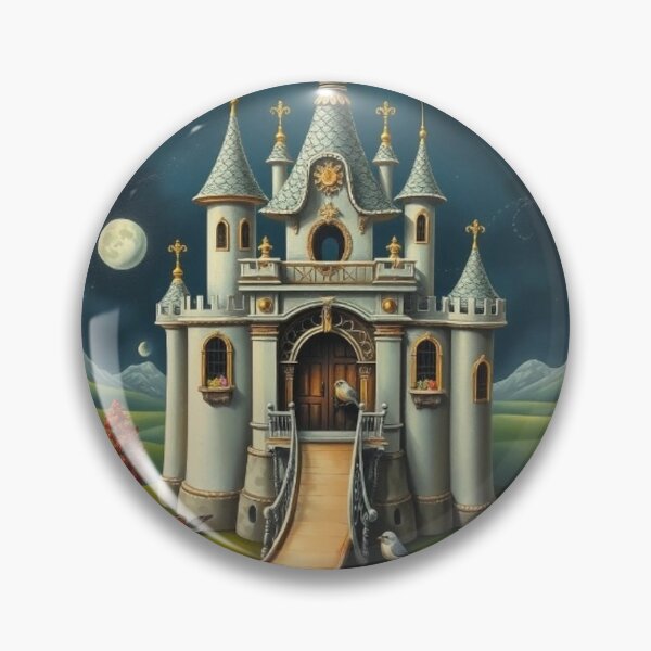 Artikelvorschau, Fairy tale castle birdhouse with towers, golden details & drawbridge – a magical royal retreat for birds ✨ entworfen und verkauft von FotoworldEdel.