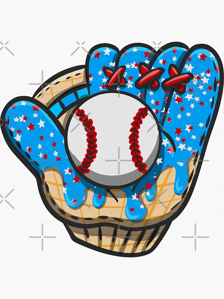 Ice cream drip baseball glove ball sprinkles