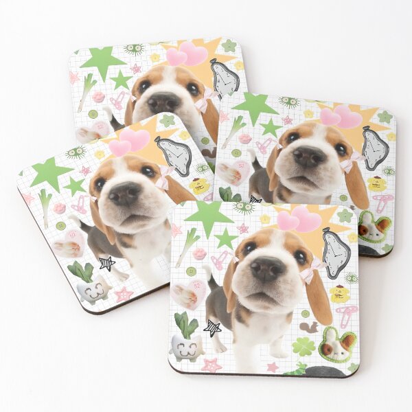 Item preview, Cute Puppy with Pink Bows Junimocore Maximalism Aesthetic designed and sold by TellUsTheStory.