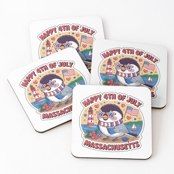 Item preview, Massachusetts 4th of July Cute Chickadee Sticker | Retro Patriotic Design designed and sold by Nuist25.