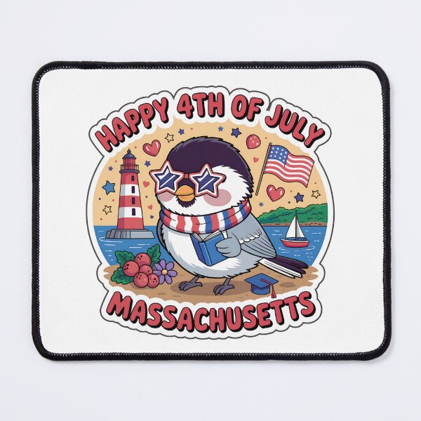 Item preview, Massachusetts 4th of July Cute Chickadee Sticker | Retro Patriotic Design designed and sold by Nuist25.
