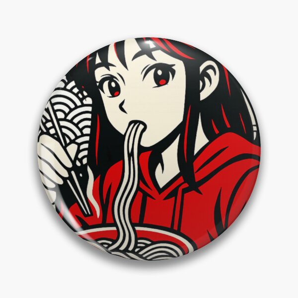 Item preview, Cool anime girl eating ramen designed and sold by Neonyx2020.
