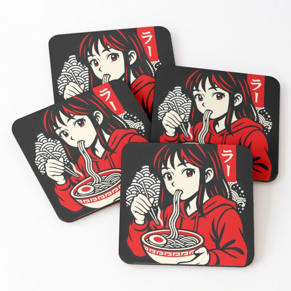 Item preview, Cool anime girl eating ramen designed and sold by Neonyx2020.