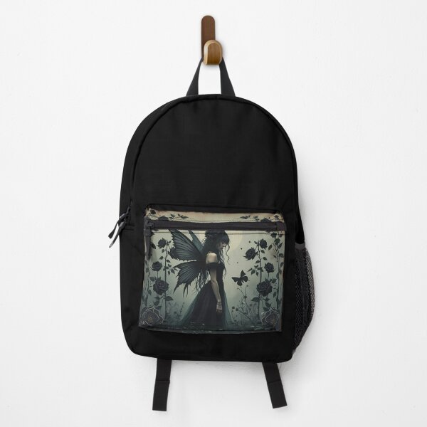 Item preview, Dark fairy and black roses - gothic floral winged girl fairycore aesthetic designed and sold by Fantasy Cache.