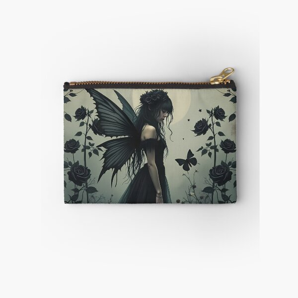 Item preview, Dark fairy and black roses - gothic floral winged girl fairycore aesthetic  designed and sold by Fantasy Cache.