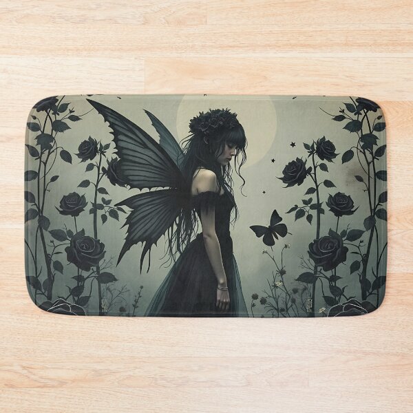 Item preview, Dark fairy and black roses - gothic floral winged girl fairycore aesthetic  designed and sold by Fantasy Cache.
