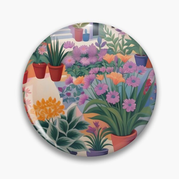 Item preview, Santorini Flower Market – Colorful Mediterranean Wall Art designed and sold by tarzbol.