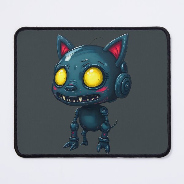 Item preview, Robot Cyber Cat With Big Eyes And Headphones designed and sold by SurrealArtSzysz.