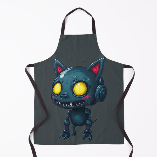 Item preview, Robot Cyber Cat With Big Eyes And Headphones designed and sold by SurrealArtSzysz.