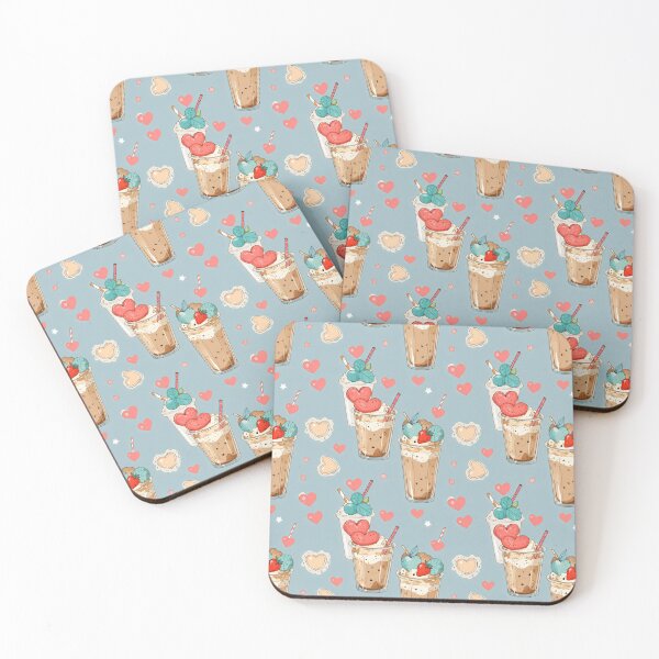 Item preview, Iced Coffee With Fruits Seamless Pattern designed and sold by DemureArtsy.