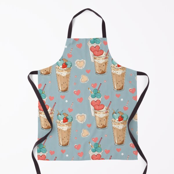 Item preview, Iced Coffee With Fruits Seamless Pattern designed and sold by DemureArtsy.