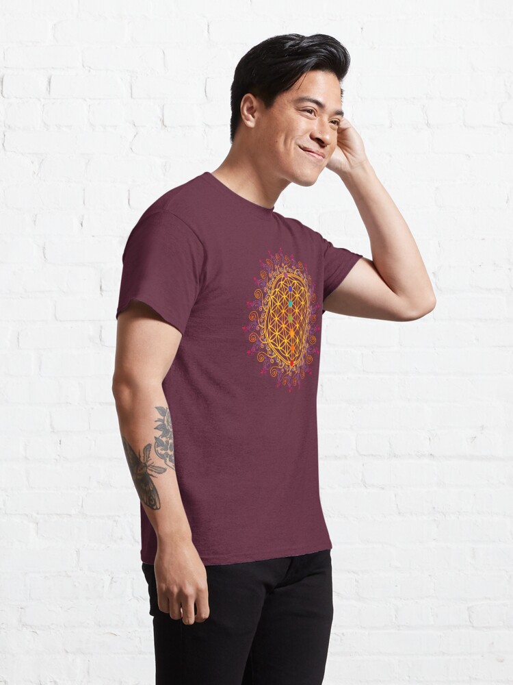 Alternate view of FLOWER OF LIFE, CHAKRAS, SPIRITUALITY, YOGA, ZEN, Classic T-Shirt