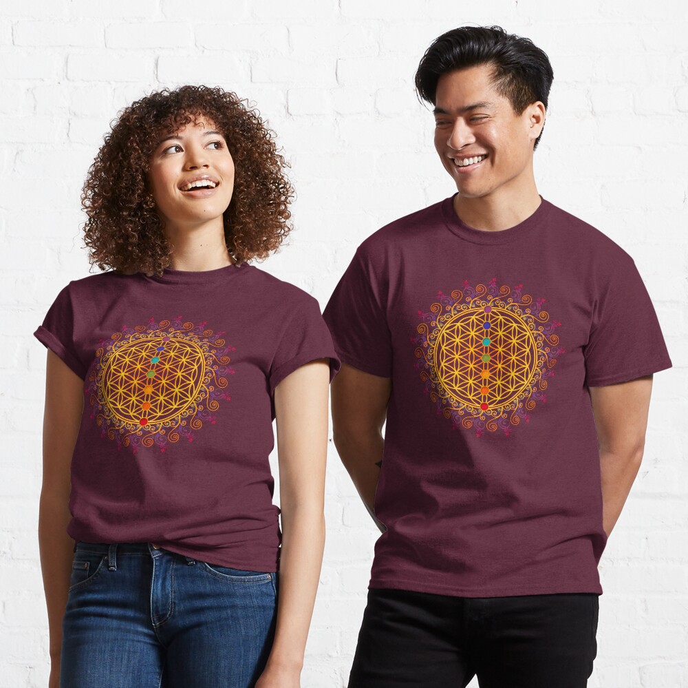 FLOWER OF LIFE, CHAKRAS, SPIRITUALITY, YOGA, ZEN, Classic T-Shirt