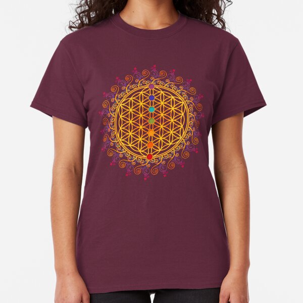 FLOWER OF LIFE, CHAKRAS, SPIRITUALITY, YOGA, ZEN, Classic T-Shirt
