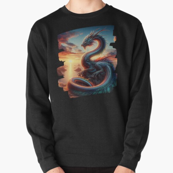 Item preview, Blue Dragon, Gift for Fantasy Lovers and Fantasy Conventions, Mythical Creature, Fantasy Sunset Art designed and sold by SnowdropTshirts.
