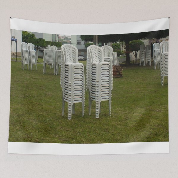 Item preview, chairs stacked on the lawn designed and sold by felipequeiroz.