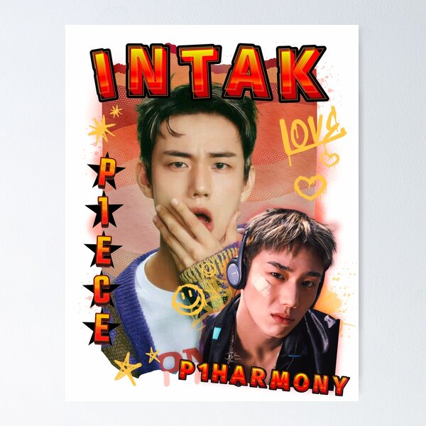 Item preview, P1Harmony Intak Red Gravity Scrapbook Design Korean Group KPop Scrapbook Collage  designed and sold by HELL0WBELLO.