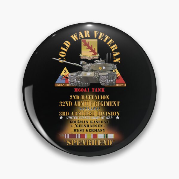 Item preview, Cold War Vet - 2nd Bn, 32nd Armor - 3rd Armor Div  - Gelnhausen, Germany - M60A1 Tank  - Spearhead w Fire w DUI - COLD X 300 designed and sold by Military Insignia Products.