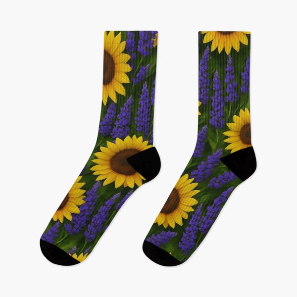 Item preview, Sunset Parade – Seamless Sunflower & Lavender Print designed and sold by ArdethBey.