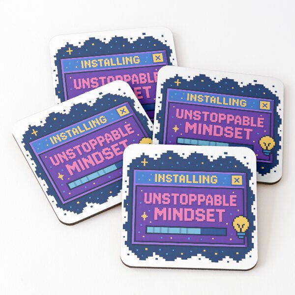 Item preview, INSTALLING UNSTOPPABLE MINDSET – Pixel Art Motivational Glitch Design designed and sold by Fongser.