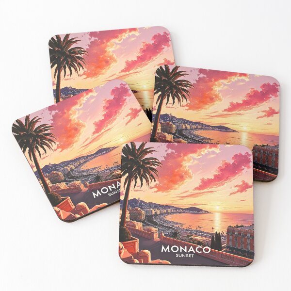 Item preview, Monaco sunset by the ocean designed and sold by SKULLARTISTRY.