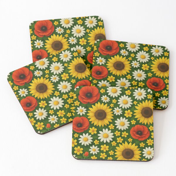 Item preview, Sunshine & Scarlet – Seamless Summer Floral Tile designed and sold by ArdethBey.