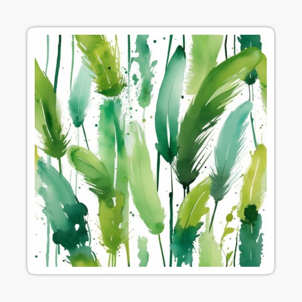 Item preview, Abstract Green Feather Strokes designed and sold by Eternal Vault.