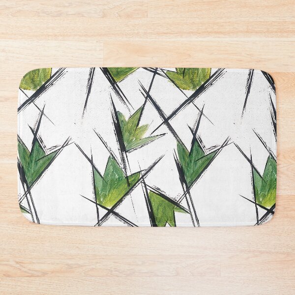 Item preview, Abstract Green Leaves with Dynamic Lines designed and sold by MYK-Printing.