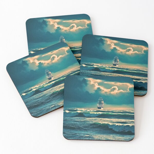 Item preview, ship in a stormy ocean designed and sold by SKULLARTISTRY.