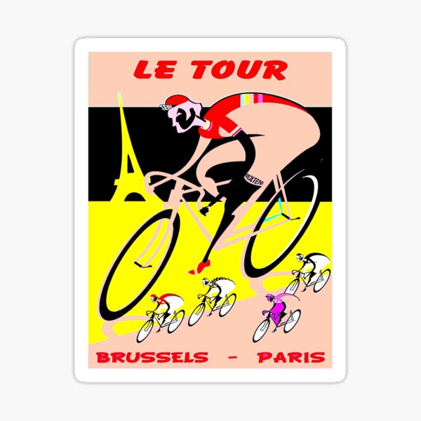 Item preview, Le Tour Brussels Paris: Vintage Bicycle Racing Advertising Print designed and sold by posterbobs.