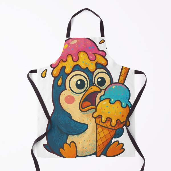 Item preview, Clumsy Penguin with Melting Ice Cream designed and sold by Emanova9.
