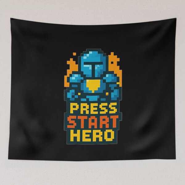 Item preview, Press Start Hero designed and sold by okiiskandarart.