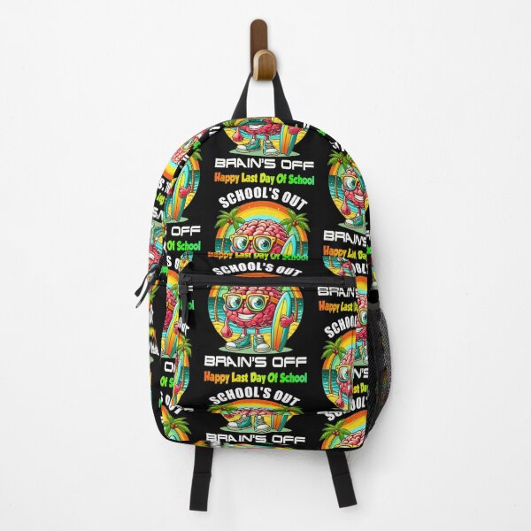 Item preview, School Out Brain Off Funny brain proudly holding its surfboard designed and sold by Creat-Des.
