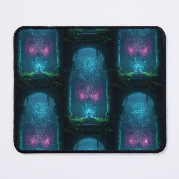 Item preview, Mystic Tech Temple Meditation Art designed and sold by Gothic Han.