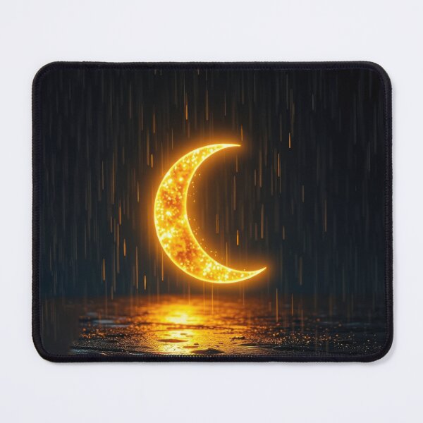 Item preview, Mystical Golden Crescent Moon Over Rain‑Slicked Road designed and sold by The Artfiller.