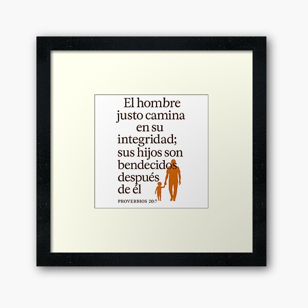 Vista previa del artículo con la obra «Proverbios 20:7 Hombre Justo Diseño Bíblico Español», diseñado y vendido por drip.design.co.