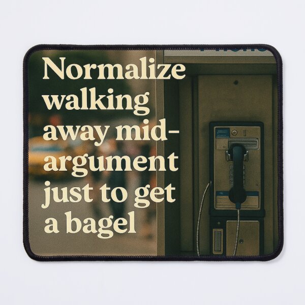 Item preview, Normalize Walking Away Mid-Argument Just to Get a Bagel – Urban Escape Poster designed and sold by CrumblyStudio.