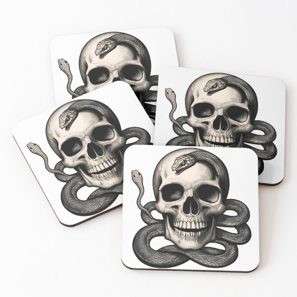 Item preview, A SKULL AND A SNAKE designed and sold by infinitearte.