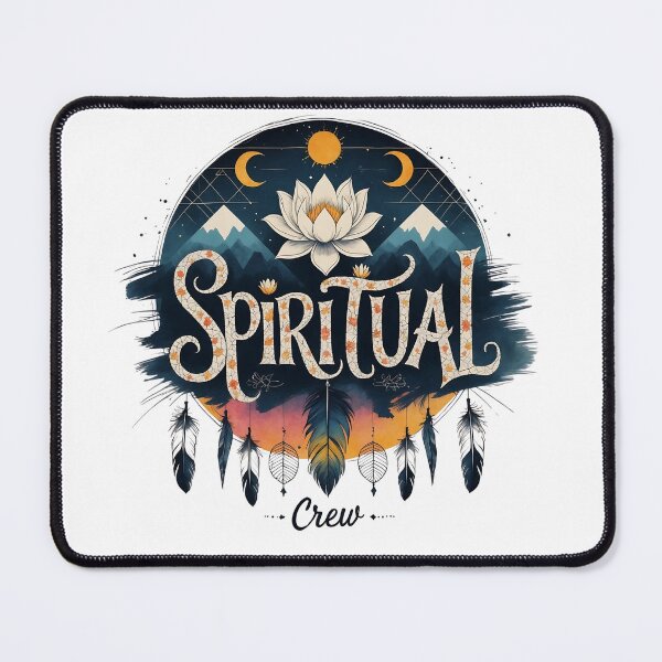 Item preview,  Ethereal Spiritual Crew Art - Lotus, Moon & Feather Illustration designed and sold by Frame of Mind .