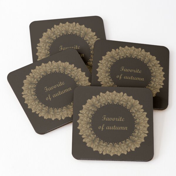Item preview, Wreath of autumn chestnut leaves and the inscription "Favorite of autumn" designed and sold by Cherevan.
