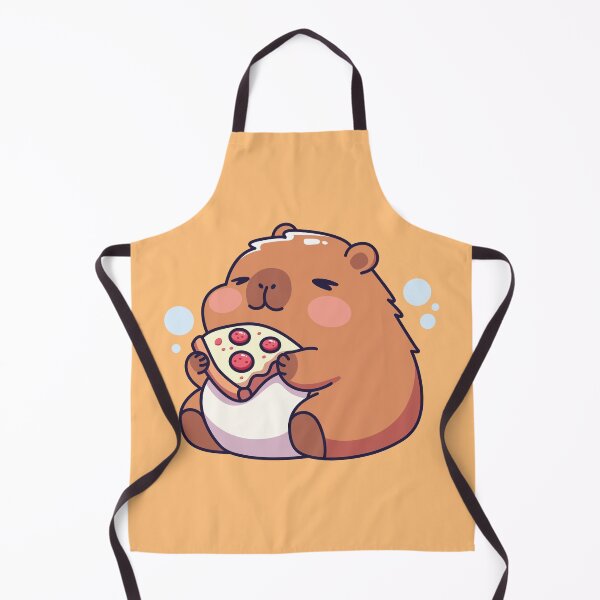 Item preview, Happy Capybara Enjoying Pizza Slice designed and sold by chillaxcats.