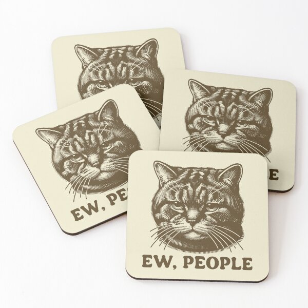 Item preview, Ew, People Anti Social Moody Cat Funny Introvert designed and sold by KLArtzStore.