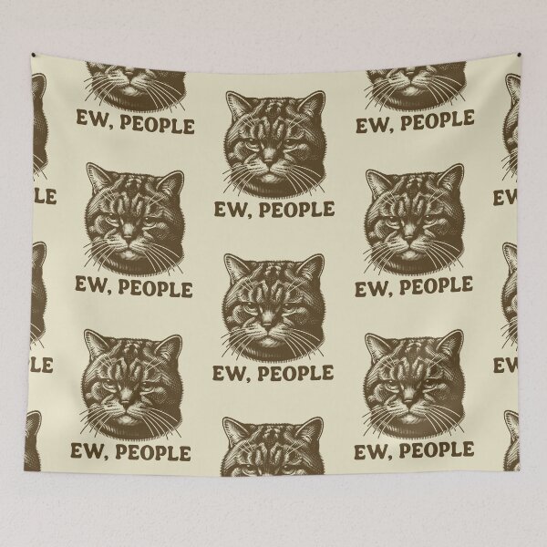 Item preview, Ew, People Anti Social Moody Cat Funny Introvert designed and sold by KLArtzStore.