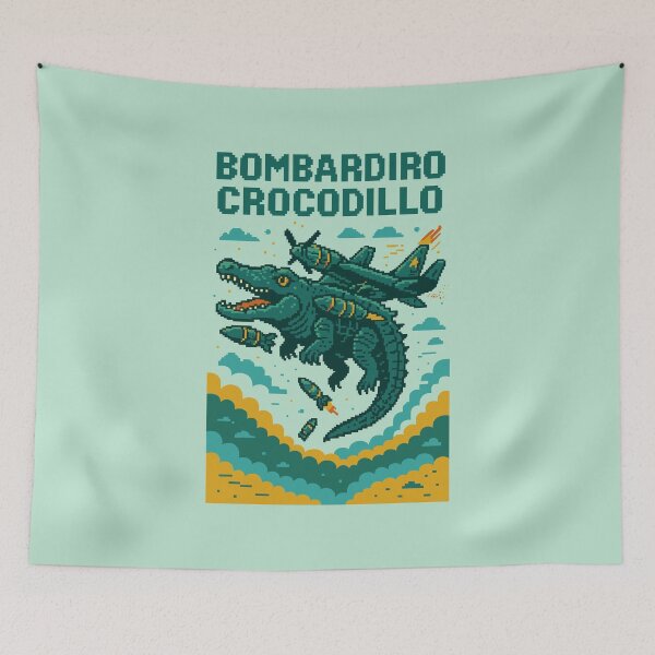 Item preview, Bombardiro Crocodilo Italian Brainrot Memes Pixel designed and sold by Sitchko.