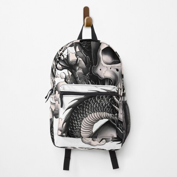 Item preview, SKULL AND JAPANESE DRAGON designed and sold by infinitearte.