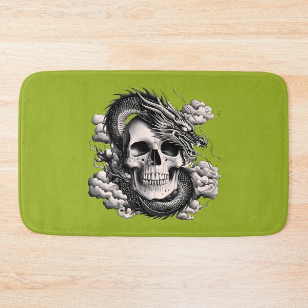 Item preview, SKULL AND JAPANESE DRAGON designed and sold by infinitearte.