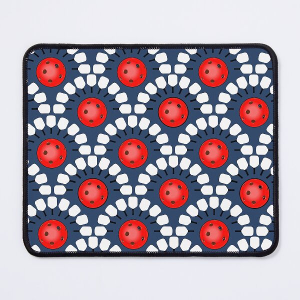 Item preview, Pickleball Fans Red White and Blue Classic Red Pickleballs and White Paddles on Patriotic Blue designed and sold by GreenCarbon2112.