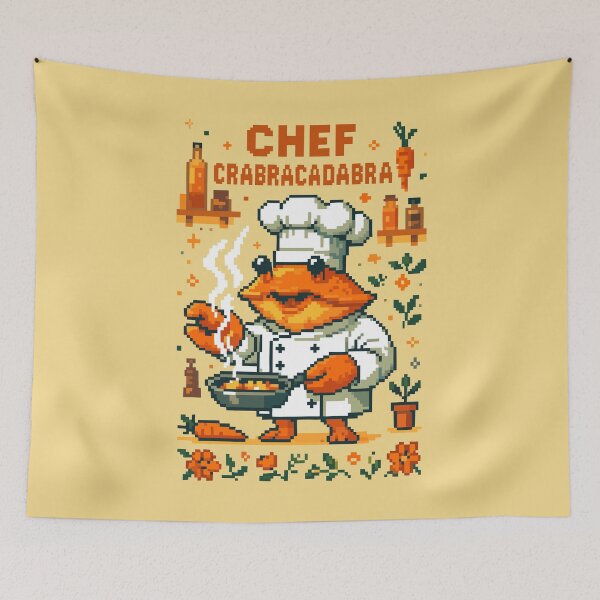 Item preview, Chef Crabracadabra Italian Brainrot Memes Pixel designed and sold by Sitchko.