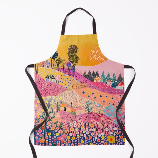 Item preview, Wildflowers Floral Landscape, Folk Art, Polka Dot Flowers, Colorful Abstract designed and sold by Neika Shimm Designs.